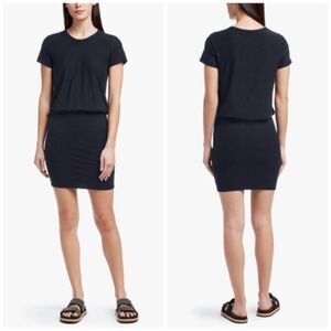 James Perse Short Sleeve Blouson T-Shirt Dress Black Size 2
